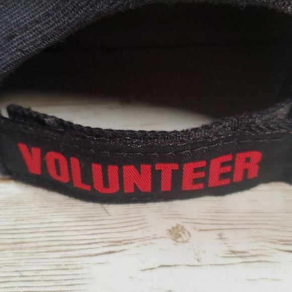 Black Volunteer Firefighter Embroidered Fire Fighter Baseball Cap Hat Velcro - Picture 6 of 9